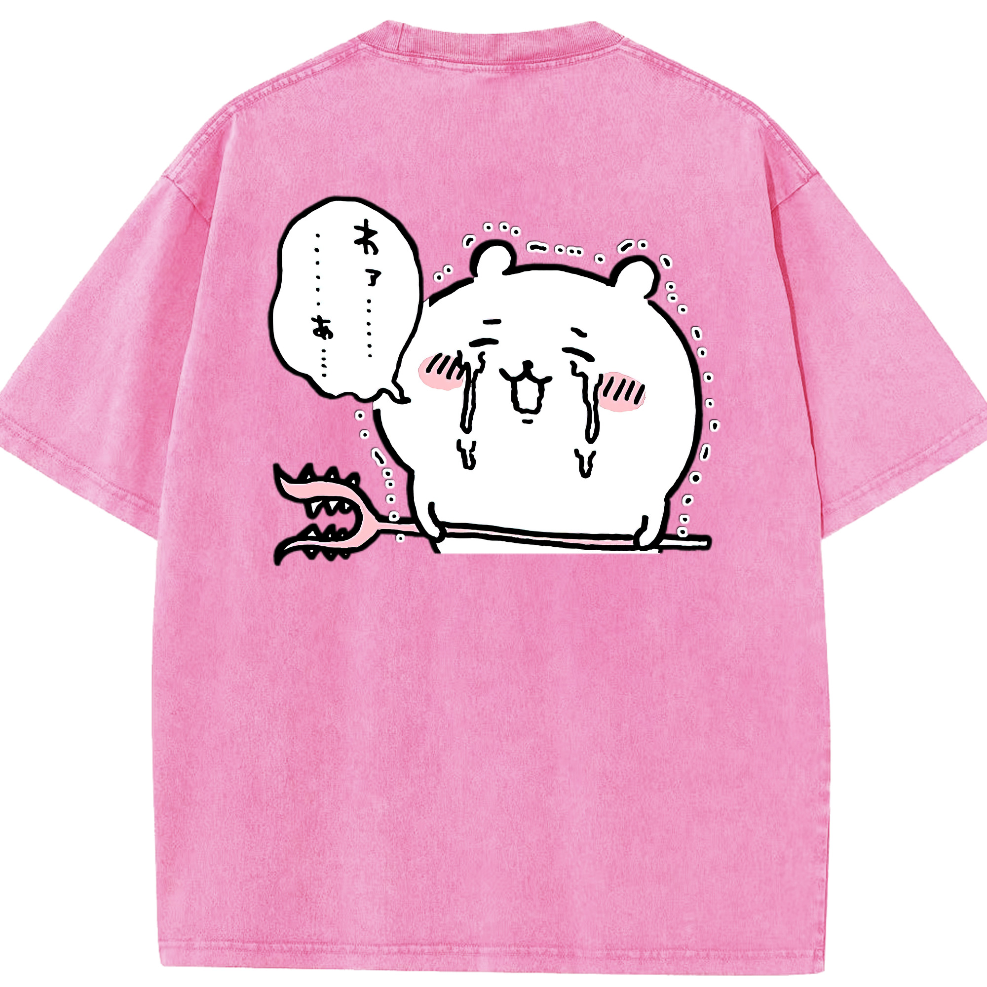 （画像用） ちいかわ ちいかわ Chii-kawa chiikawa 綿100% ヴィンテージ風 半袖Tシャツ（背面プリント）